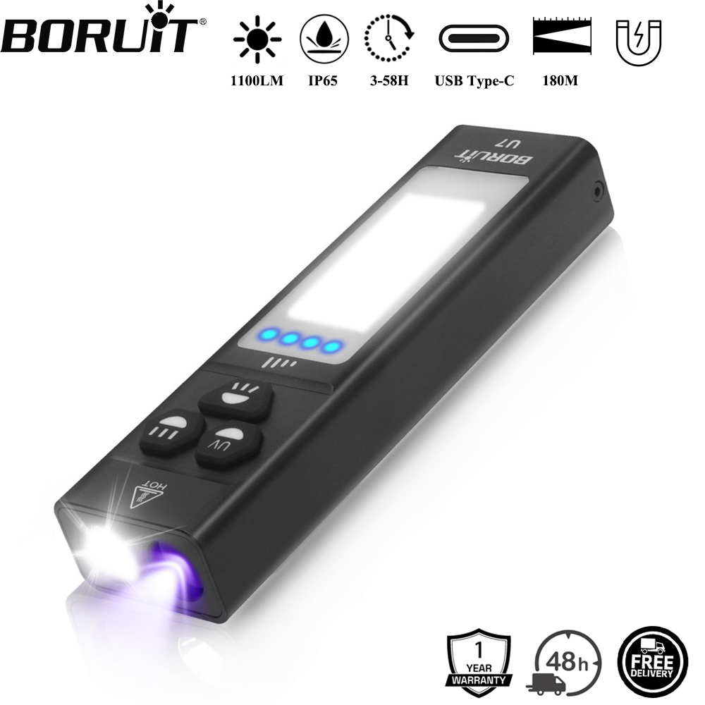 Battery Outdoor Camping - BORUiT U7 UV LED EDC مصباح