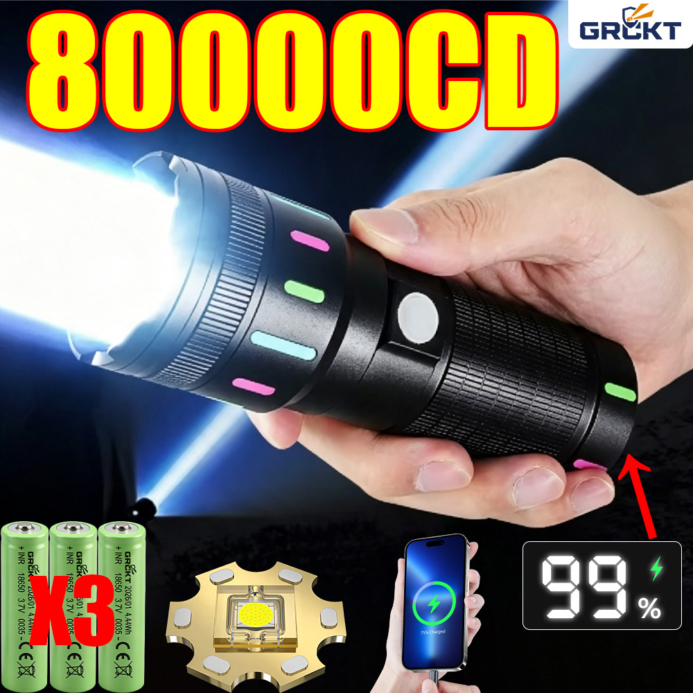 Battery Outdoor Camping - مصباح LED قوي للغاية بقوة 80000