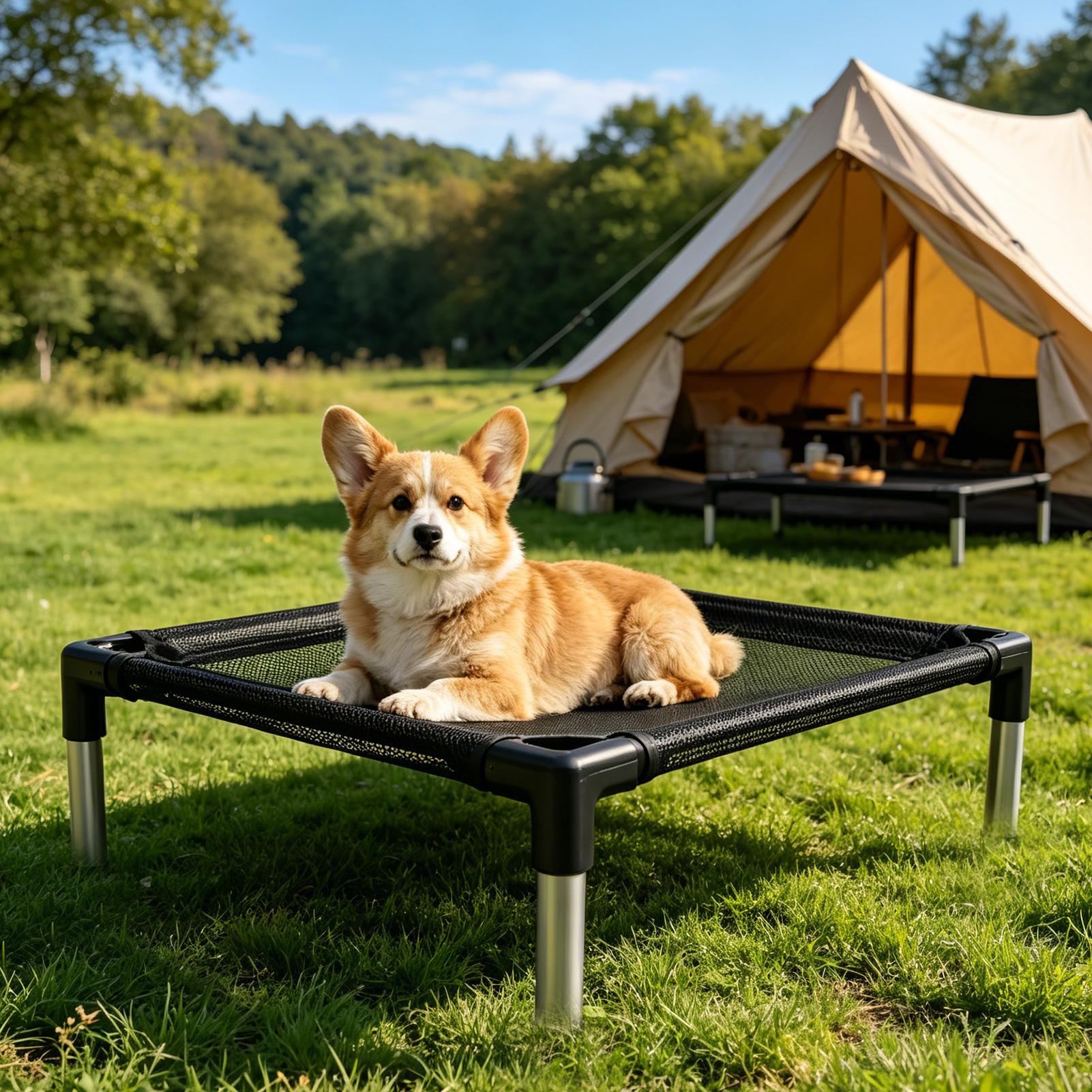 Outdoor Camping Dog Bed - سرير كلاب مرتفع قابل للغسل مع