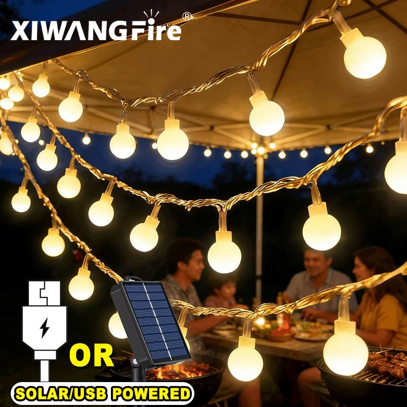 أضواء خيطية تعمل بالطاقة الشمس - مراجعة Battery Outdoor Camping وسعره