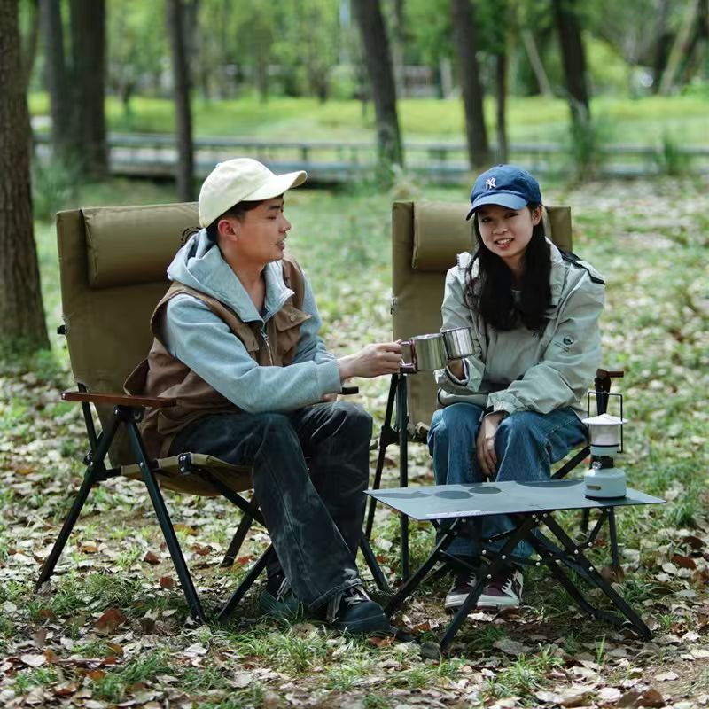 كرسي شاطئ وتخييم قابل للطي بظه - مراجعة Outdoor Camping Hammock Chair وسعره