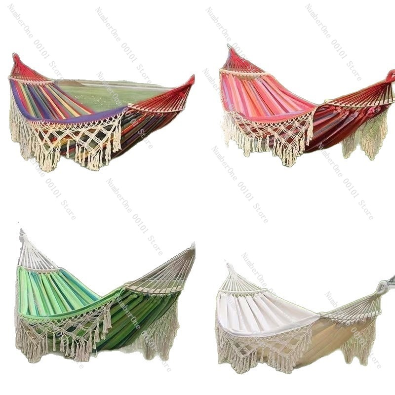 أرجوحة قماشية مزدوجة مع شراشيب - مراجعة Outdoor Camping Hammock Chair وسعره