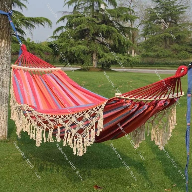 أرجوحة قماشية مزدوجة مع شراشيب - مراجعة Outdoor Camping Hammock Chair وسعره
