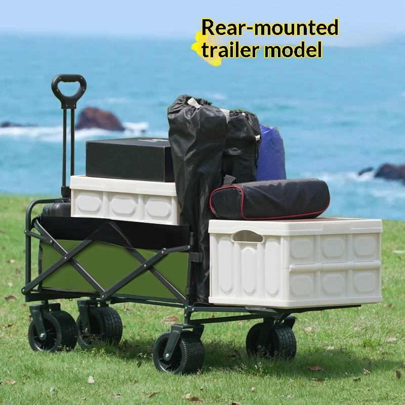 عربة تخزين قابلة للطي بأربع عج - مراجعة Outdoor Camping Trolley وسعره