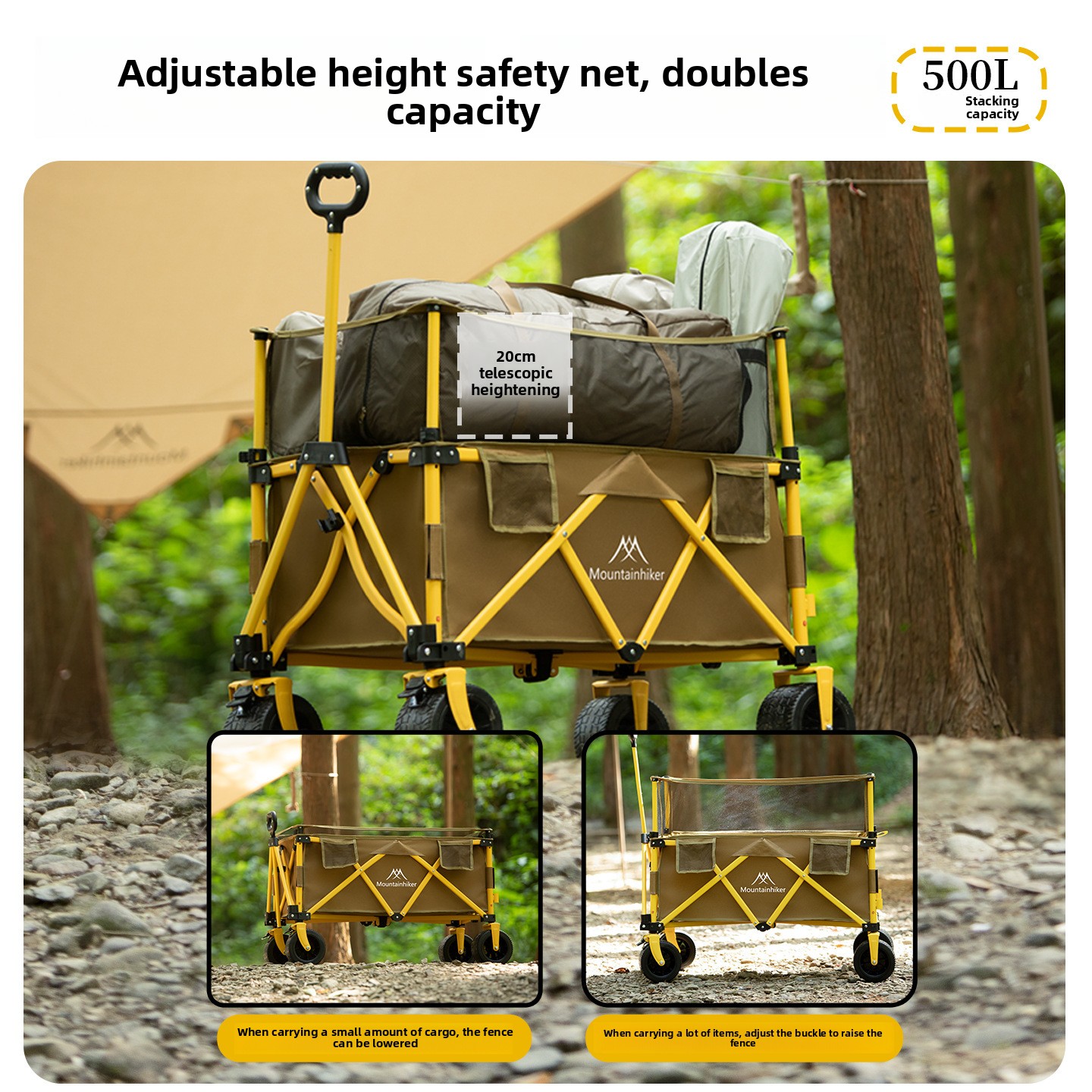 عربة يدوية كبيرة السعة للاستخد - مراجعة Outdoor Camping Trolley وسعره