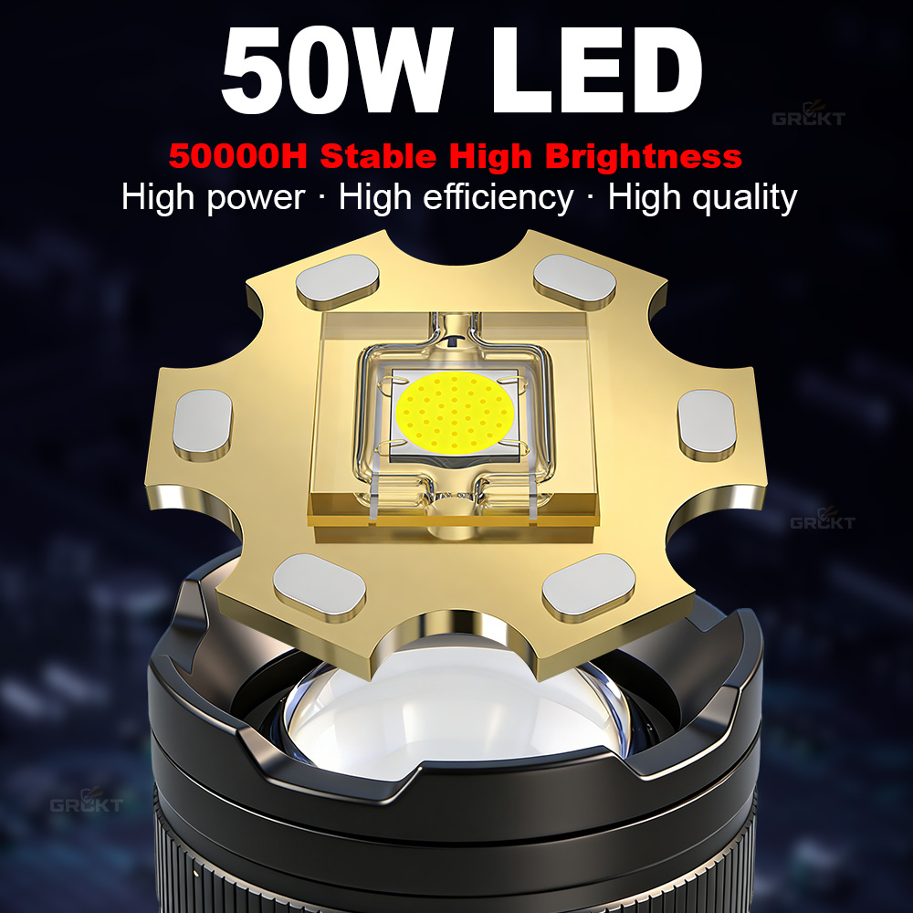 مصباح LED قوي للغاية بقوة 8000 - مراجعة Battery Outdoor Camping وسعره