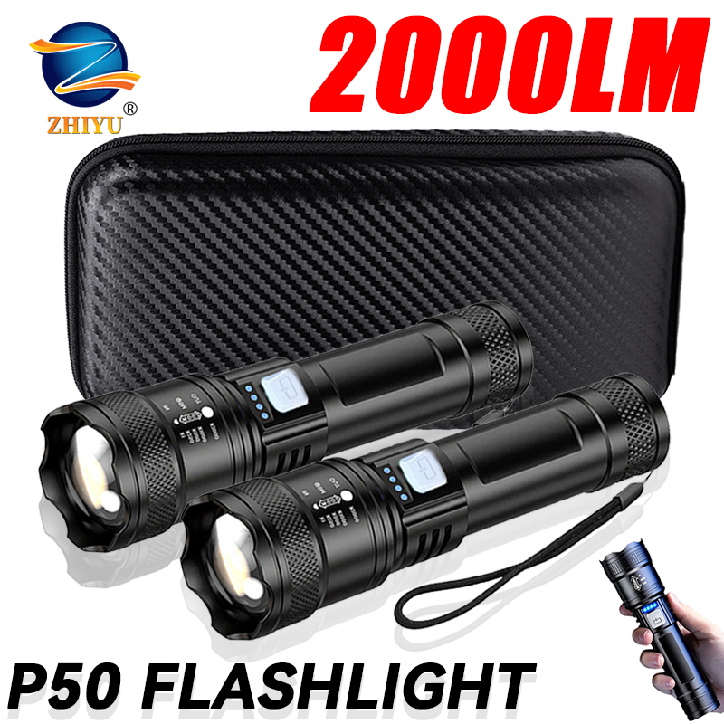 التكتيكية مصباح ليد جيب 2000LM - مراجعة Battery Outdoor Camping وسعره